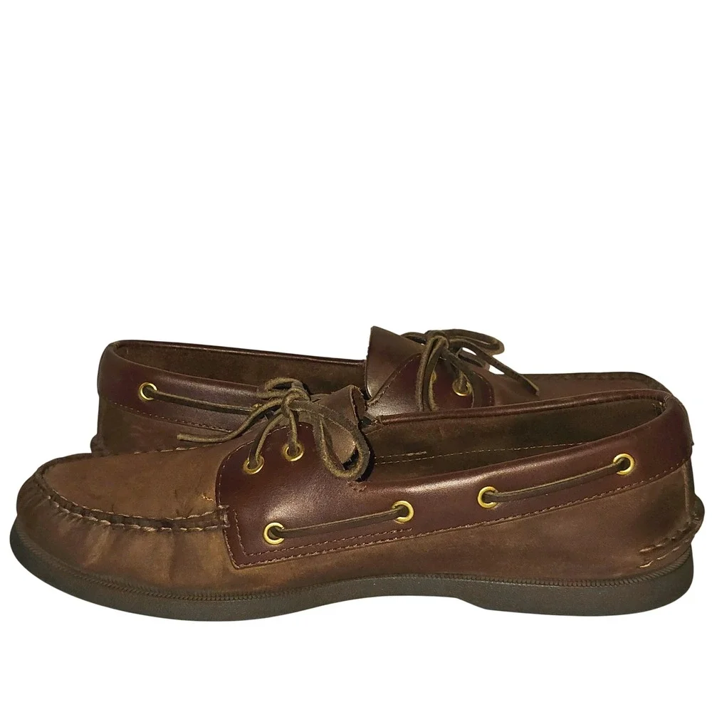 Sperry‎ Top-Sider Mens 12 M Authentic Original Brown Leather Boat Shoes 0195412
